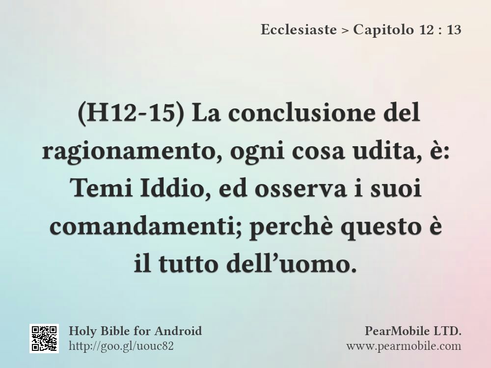 Ecclesiaste, Capitolo 12:13